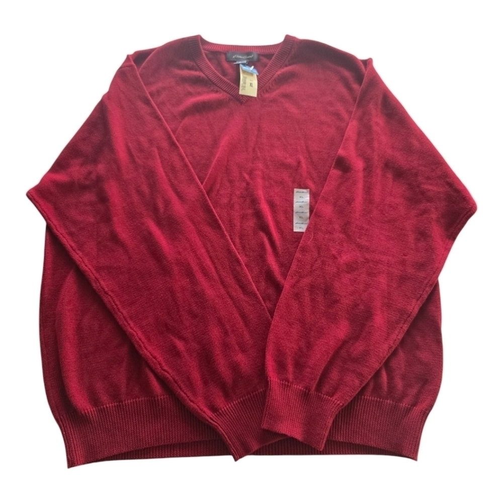 Eddie Bauer Sweater Men XL Red Long Sleeve Crew Neck Knit Gorpcore New